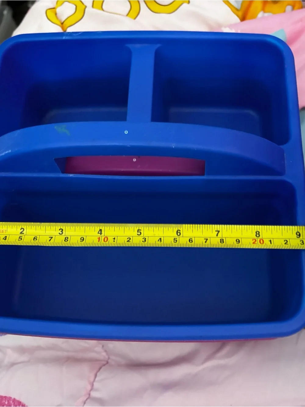 Blue & Pink Plastic Stackable Organizer Caddies